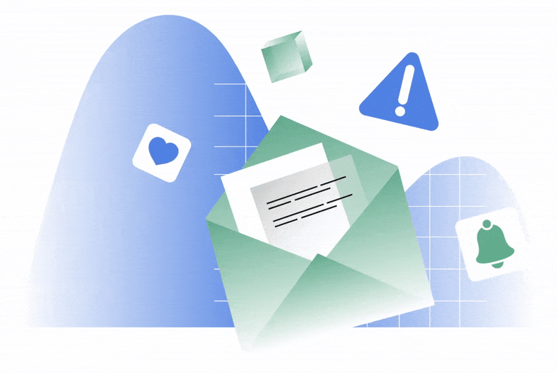 Animated illustration of email marketing tools