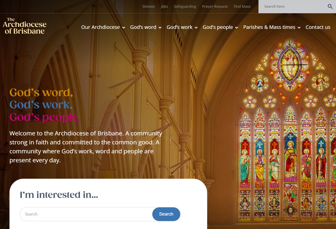 Archdiocese of Brisbane website home page
