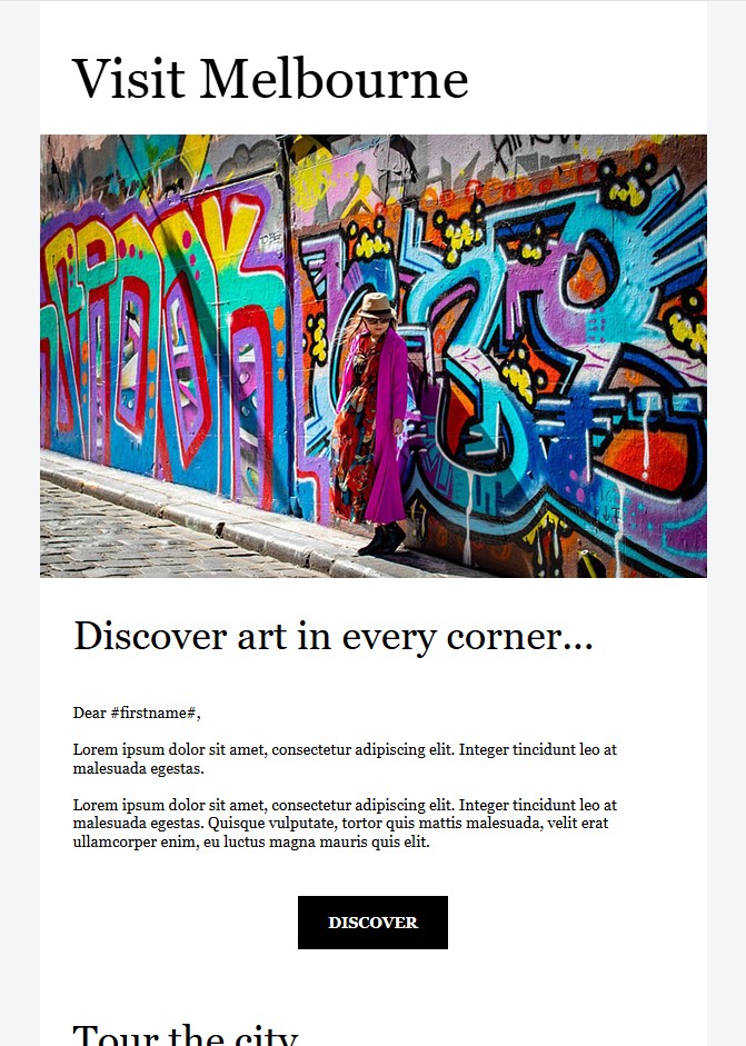 Travel email template — Visit Melbourne