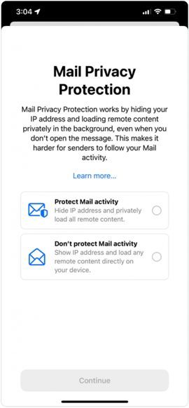 apple mail privacy protection app screen